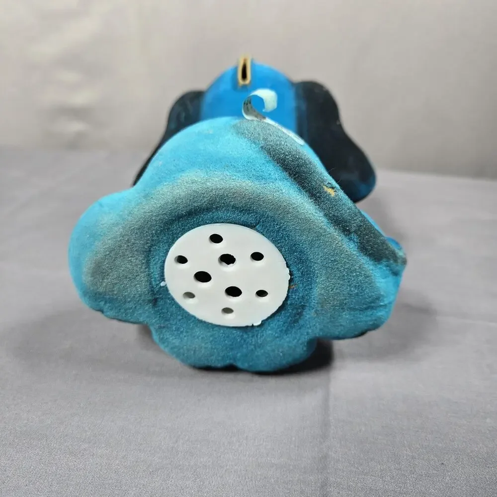 Vtg 1973 Genie Toys Inc Flocked Blue Barking Dog Coin Bank St Louis MO Puppy - Picture 9 of 10
